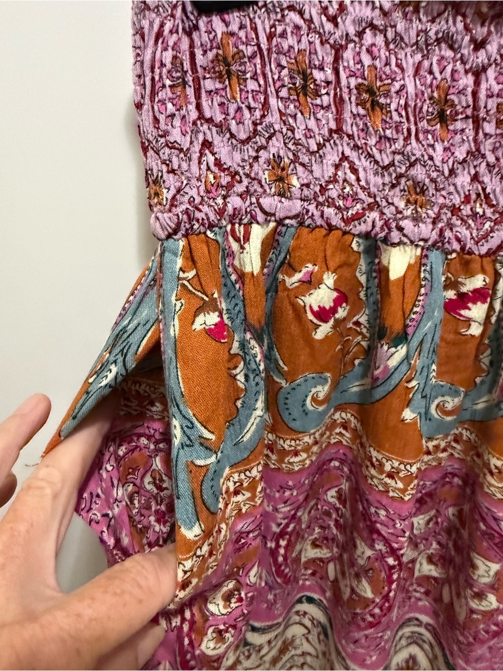 NWOT Bluivy Bohemian Wide | Smocked waist wide Leg pants - Picture 5 of 8